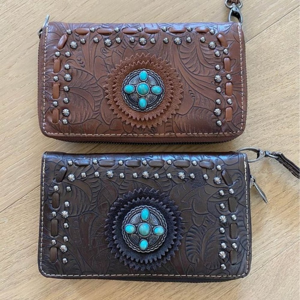 Montana West Turquoise Zip Wallet
